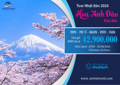 TOUR NHẬT BẢN MÙA HOA ANH ĐÀO (Vietnam Airlines)