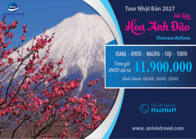 TOUR NHẬT BẢN HOA ANH ĐÀO NỞ SỚM