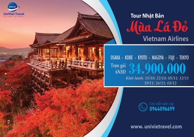 TOUR NHẬT BẢN MÙA LÁ ĐỎ - VNA THÁNG 10-12