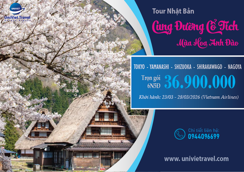 NHẬT BẢN CUNG ĐƯỜNG CỔ TÍCH MÙA HOA ANH ĐÀO