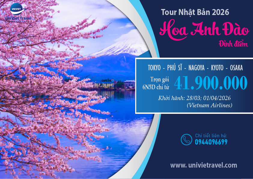 TOUR NHẬT BẢN HOA ANH ĐÀO ĐỈNH ĐIỂM