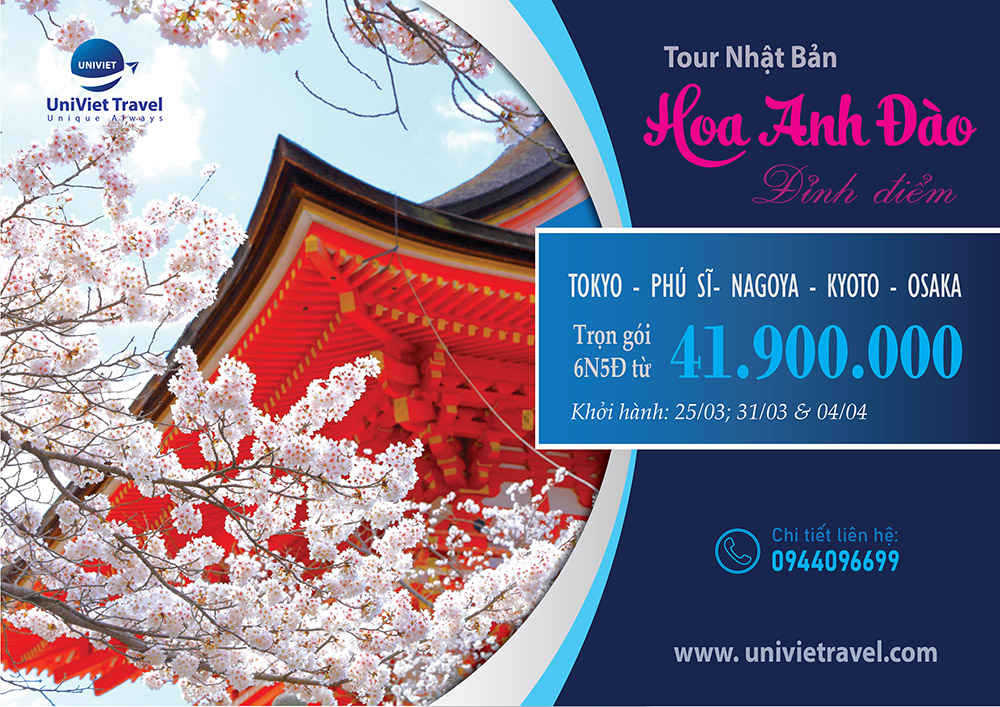 TOUR NHẬT BẢN MÙA HOA ANH ĐÀO (NRT-KIX)