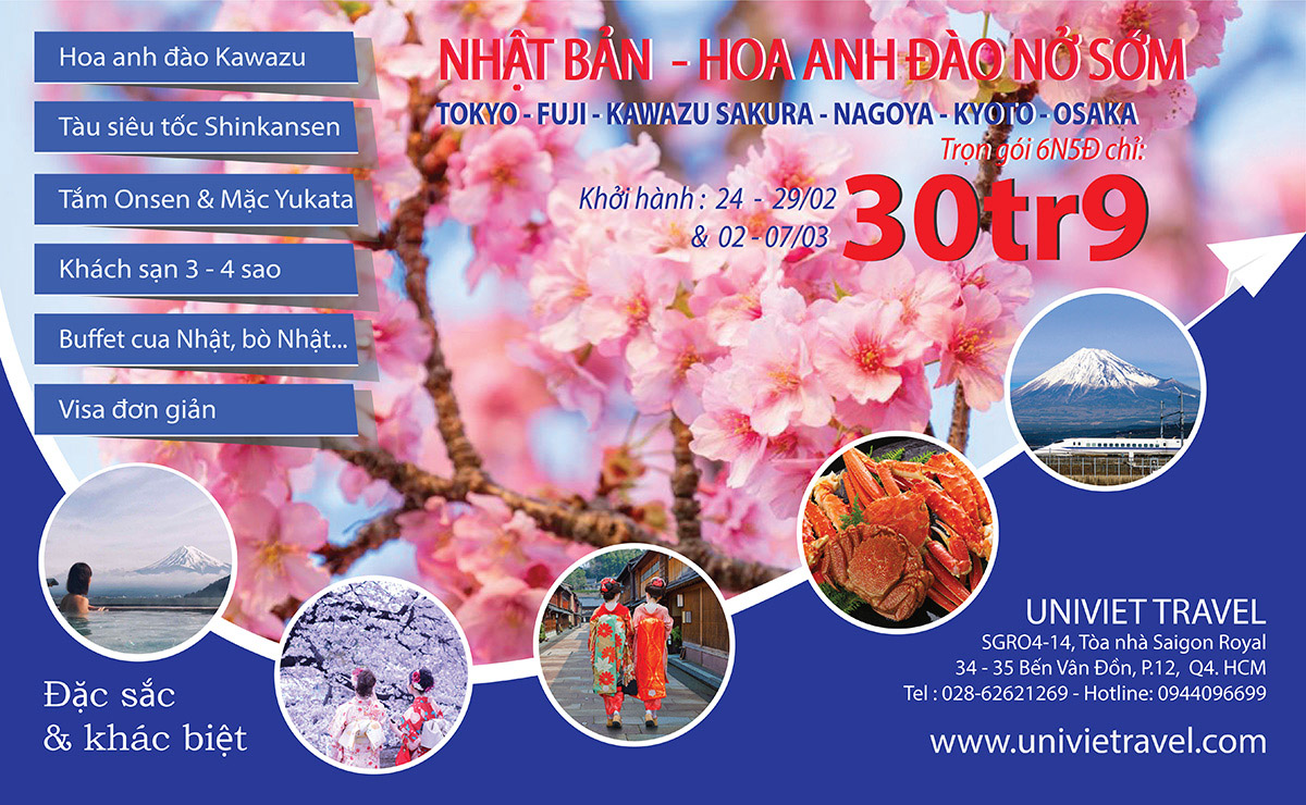 TOUR NHẬT BẢN LỄ HỘI HOA ANH ĐÀO KAWAZU