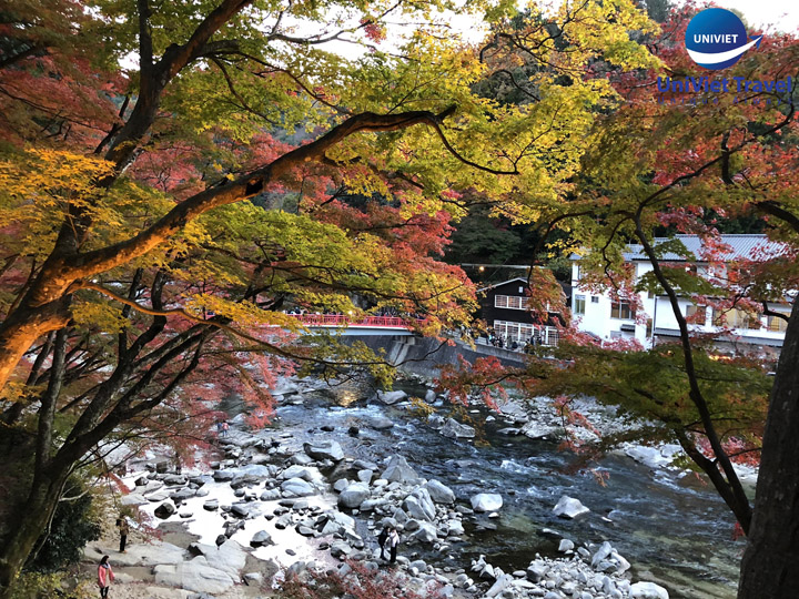 Cầu Arashiyama, Kyoto mùa lá đỏ